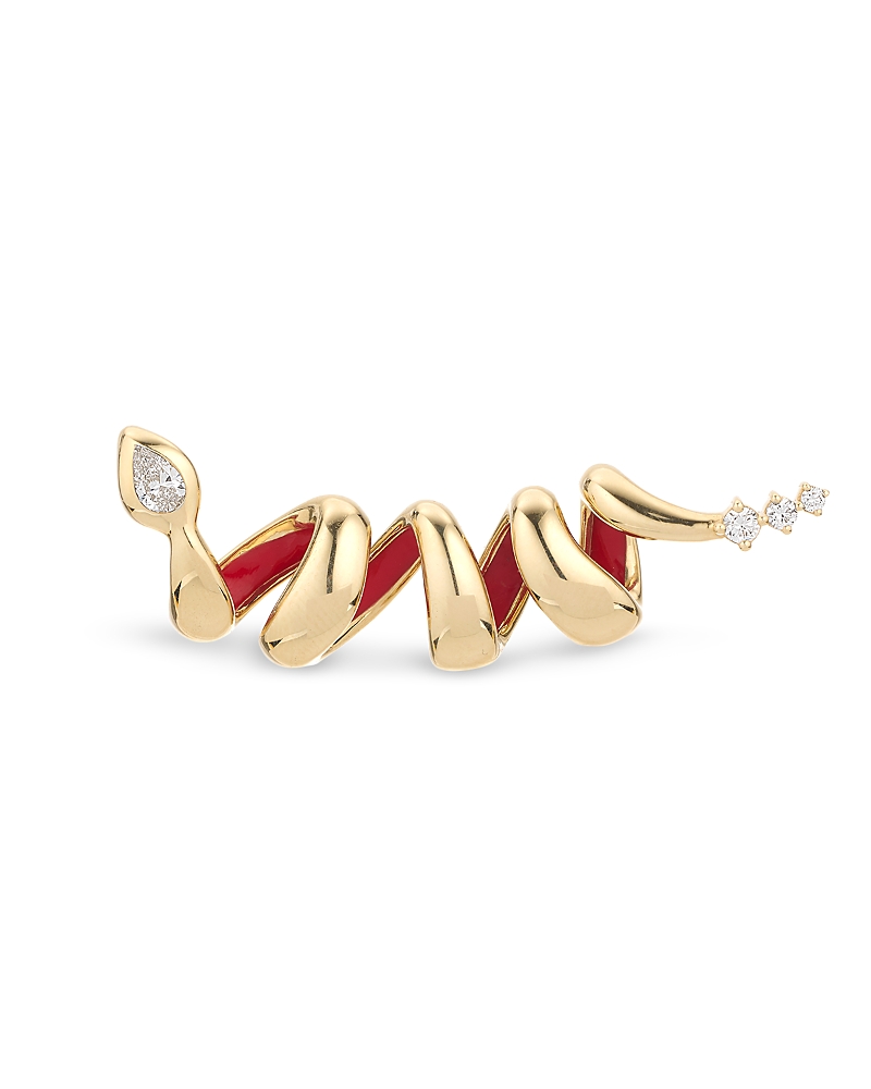 ADINA REYTER 14K YELLOW GOLD YEAR OF THE SNAKE XL DIAMOND WRAP BIG BEAD