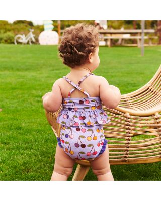 Girls' Joy Sleeveless Ruffle Top & Print Bottom Two Piece Swimwear - Baby