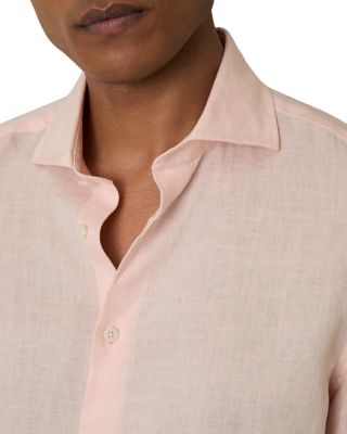 Ruban Long Sleeve Button Front Linen Shirt