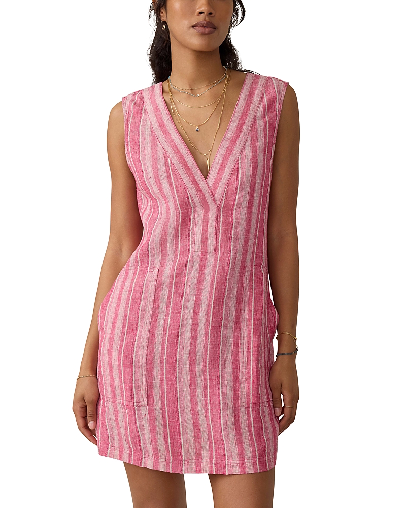 Faherty Azure Striped Dress In Granita Stripe