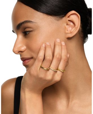 DY Mercer Three Row Ring in 18K Yellow Gold with Diamonds, 8.9mm