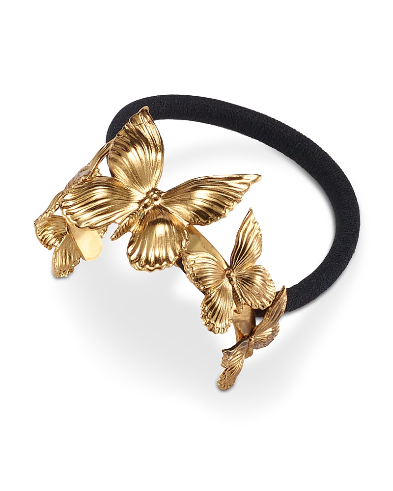 Lelet Ny Silvie Butterfly Ponytail Cuff In Antique Gold