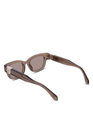 Gancini Hinge Rectangular Sunglasses, 52mm