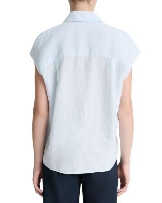 Linen Cap Sleeve Shirt