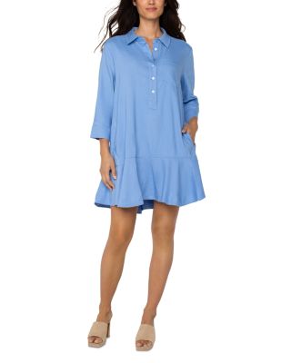 Liverpool Los Angeles - Ruffle Hem Shirt Dress