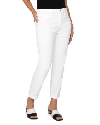 The Keeper High Rise Rolled Cuff Boyfriend Jeans in Bright White