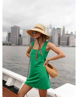 Birdie Linen Blend Square Neck Dress