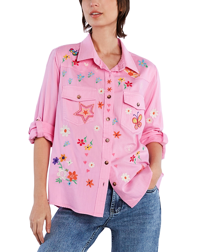 Billy T Sketchbook Embroidered Denim Shirt