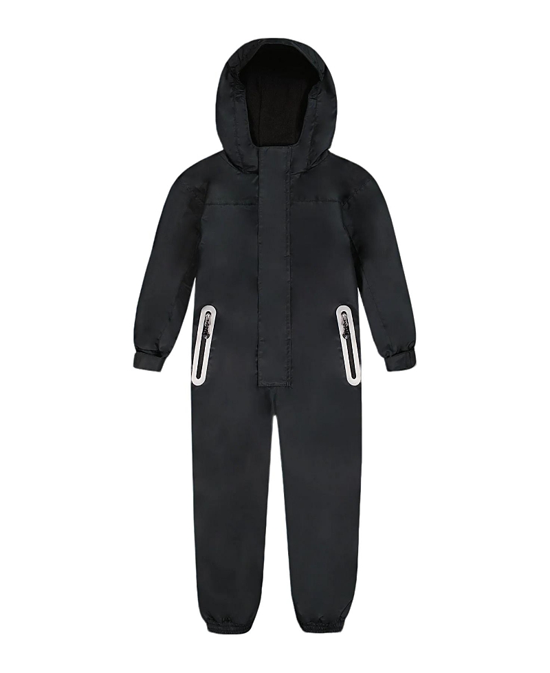 Deux Par Deux Kids Unisex Solid Mid-season One-piece Outerwear Black In Black