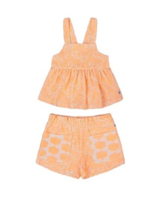Deux par Deux - Girls' Printed Terry Tank Top and Shorts Set - Little Kid