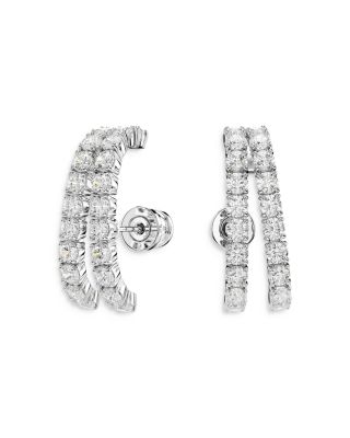 Swarovski - Matrix Crystal Double Row Cuff Stud Earrings