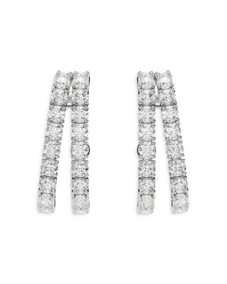 Matrix Crystal Double Row Cuff Stud Earrings 
