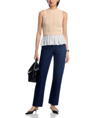 Camilia Mixed Media Cable Tank Top