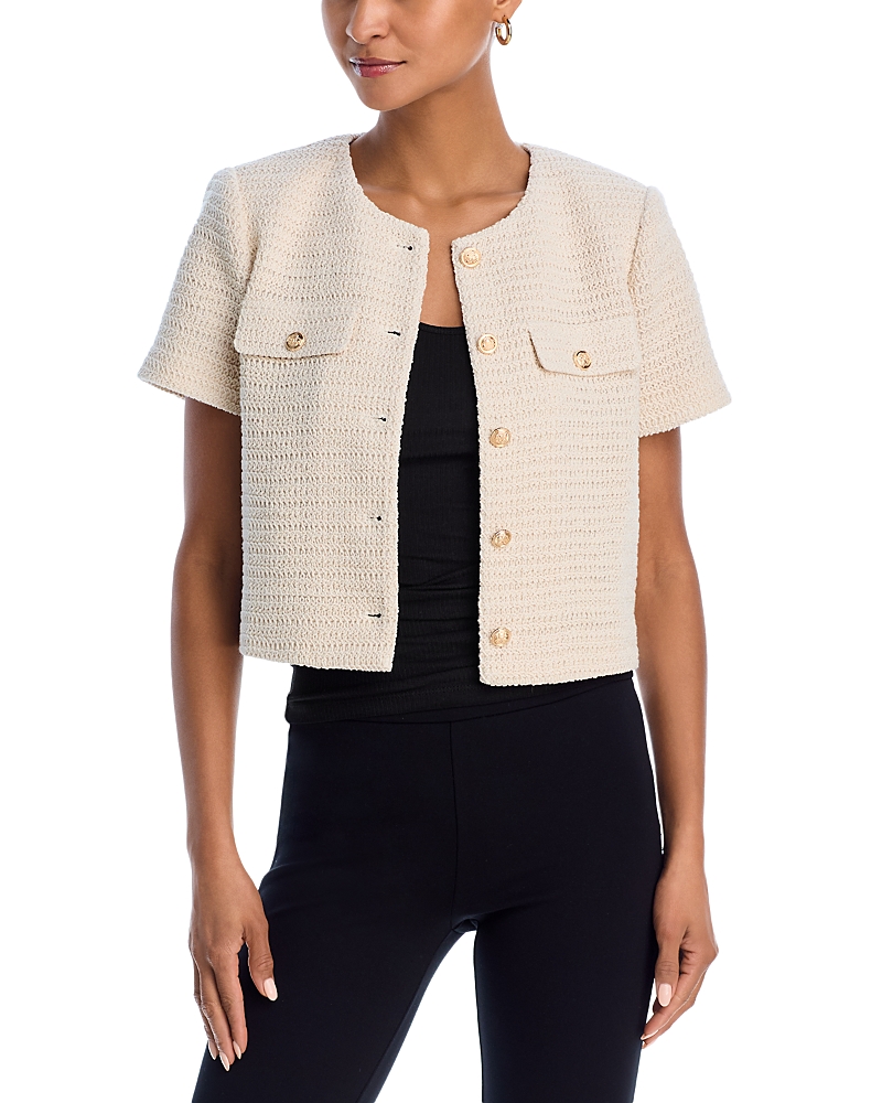AQUA CROCHETED BLAZER