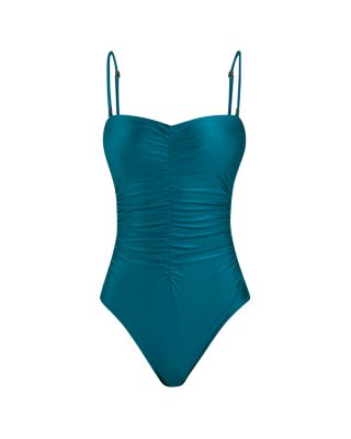Aubrey Shimmer Ruched One Piece Swimsuit