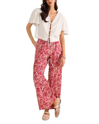 Short Sleeve Tie Front Top