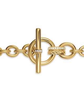 DY Mercer&reg; Toggle Chain Necklace in 18K Yellow Gold with Diamonds, 8mm