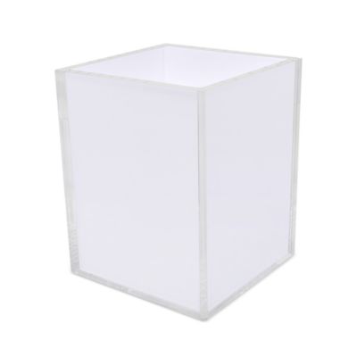 Lucite Waste Basket - White