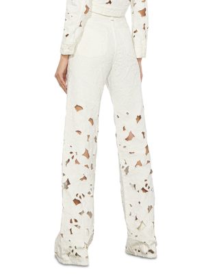 Weezy High Rise Embroidered Eyelet Pants