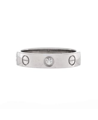 Pre-Owned Cartier - Love Wedding Band 1 Diamond Ring 18K White Gold with Diamond