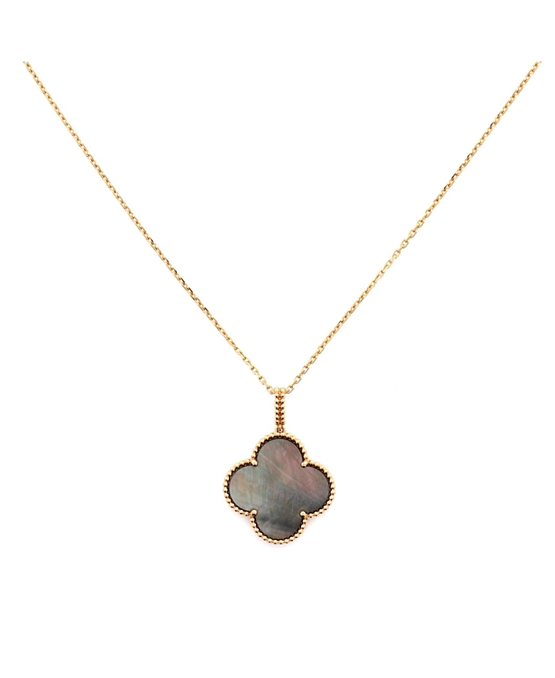 Pre-owned Pre-owned Van Cleef & Arpels Van Cleef & Arpels Magic Alhambra Long Necklace 18k Rose Gold And Grey Mother Of Pearl