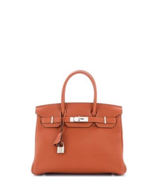 Pre-Owned HERMÈS - Pre-Owned Hermes Birkin 30 Handbag Brown Togo with Palladium Hardware
