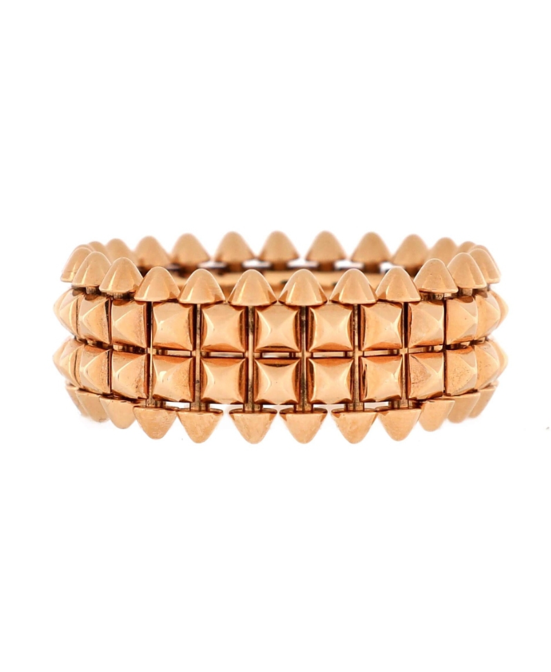 Pre-owned Pre-owned Cartier Cartier Double Row Clash De Cartier Ring 18k Rose Gold