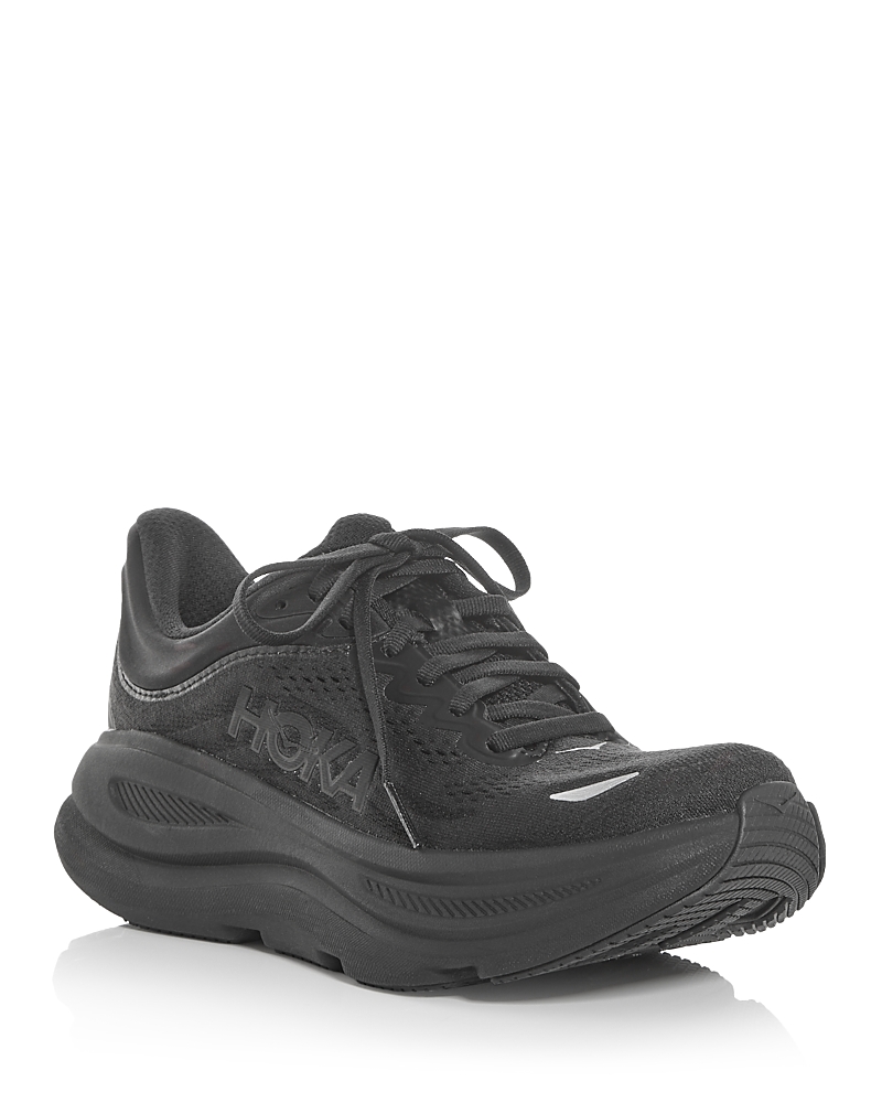 Hoka Bondi 8 Rubber-trimmed Mesh Sneakers In Black/black