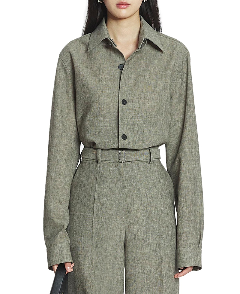 Lanvin Unisex Short Wool Overshirt In Lin