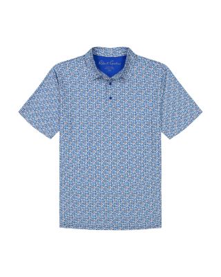 Galan Micro Geo Print Classic Fit Performance Polo Shirt 