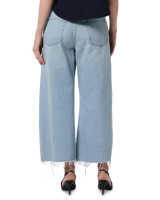 Ayla High Rise Raw Hem Crop Jeans in Vaquero