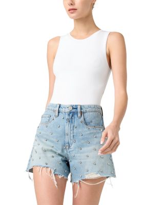 Rhinestone Embellished Cutoff Shorts