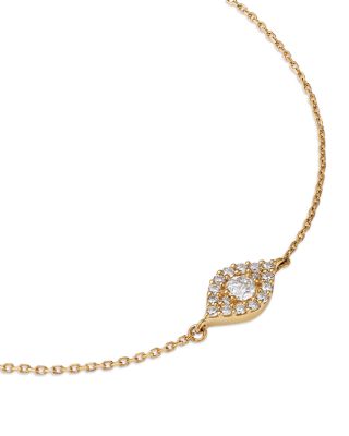 Diamond Evil Eye Chain Link Bracelet in 14K Yellow Gold, 0.22 tcw