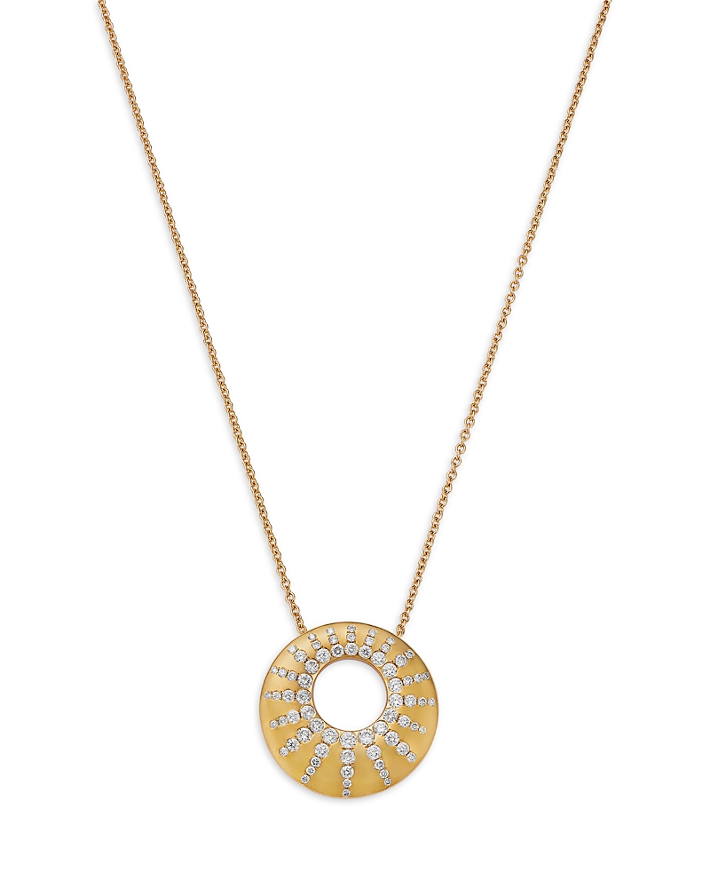 Bloomingdale's Fine Collection Diamond Circle Pendant Necklace In 14k Yellow Gold, 0.60 Ct. T. W. In Gold