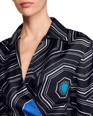 Spiral Motif Silk Shirt