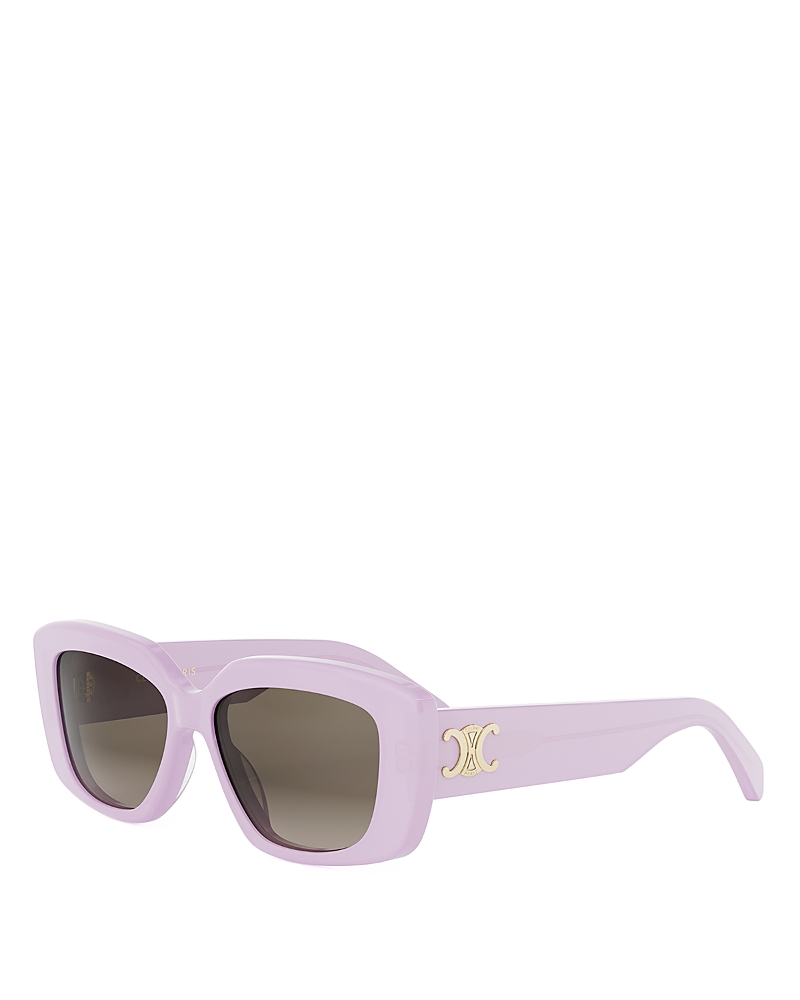 Celine Triomphe 55mm Rectangular Sunglasses In Purple