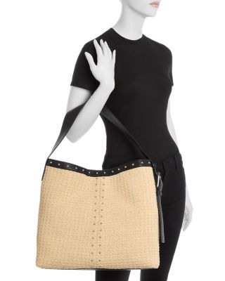 T-Bar Sling Raffia Shoulder Bag