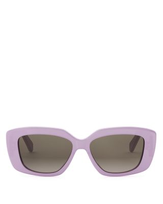 Triomphe Violet Geometric Sunglasses, 55mm