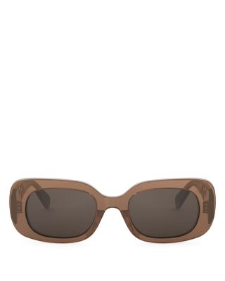 3 Dots Brown Rectangular Sunglasses, 51mm 