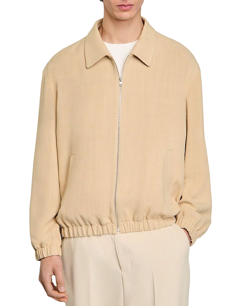 Sandro Zip-up Jacket In Oats