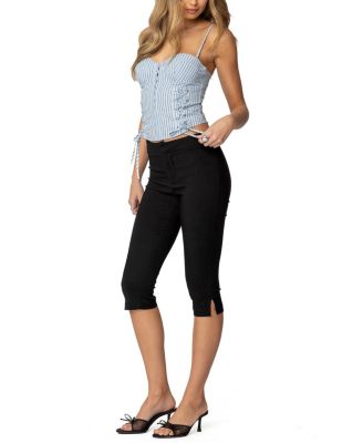 Lois Lace Up Pinstripe Corset