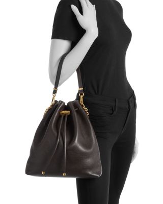 Cinch Leather Bucket Bag