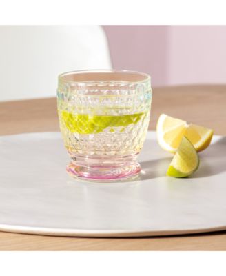 Boston Pearl Crystal Double Old Fashioned Glasses, Set of 4