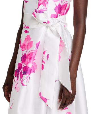 Pique Mikado Floral Dress