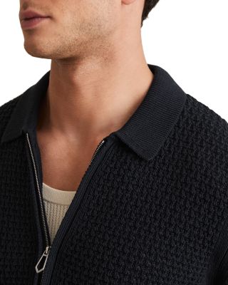 Comet Short Sleeved Zip Through Textured Shirt