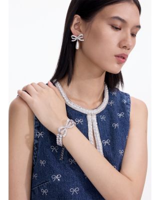 Crystal Bow Double Tennis Bracelet