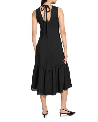 Tie Neck Tiered Midi Dress