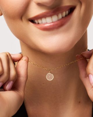  10k Gold Floating Lab Grown Diamond Large Necklace