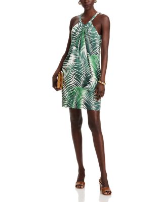 Silk Leaf Of Luxury Halter Mini Dress