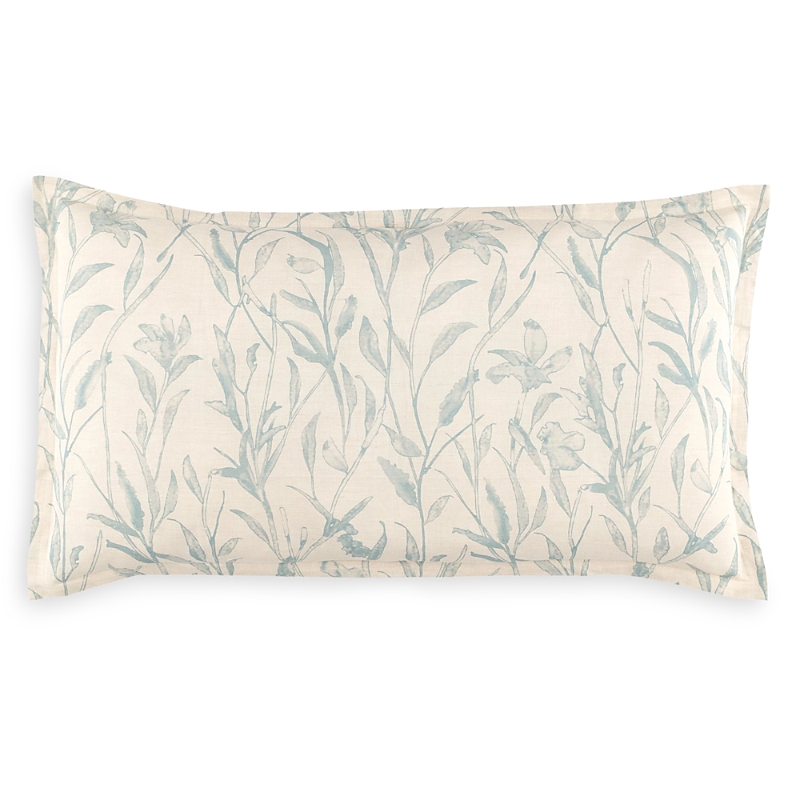 Annie Selke Margo Linen Blend Botanical Sham, King In Pewter Blue
